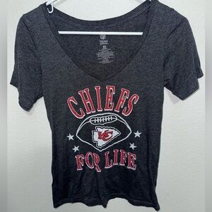 NFL Chiefs For Life Gray Short Sleeve Tee